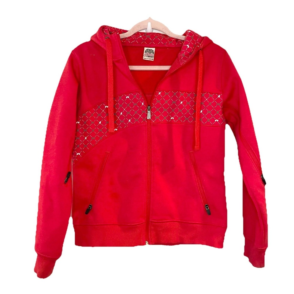 Dakine Jacket Y2K Women's Skater Red Full Zip Thick Hoodie Sweatshirt Size M